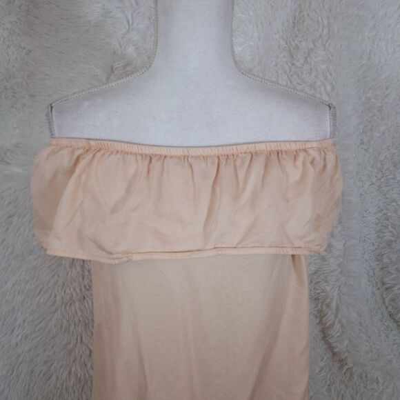 COTTON ON PEACH RUFFLE OFF-THE-SHOULDER SHIFT DRESS SZ.S EUC - Picture 3 of 10